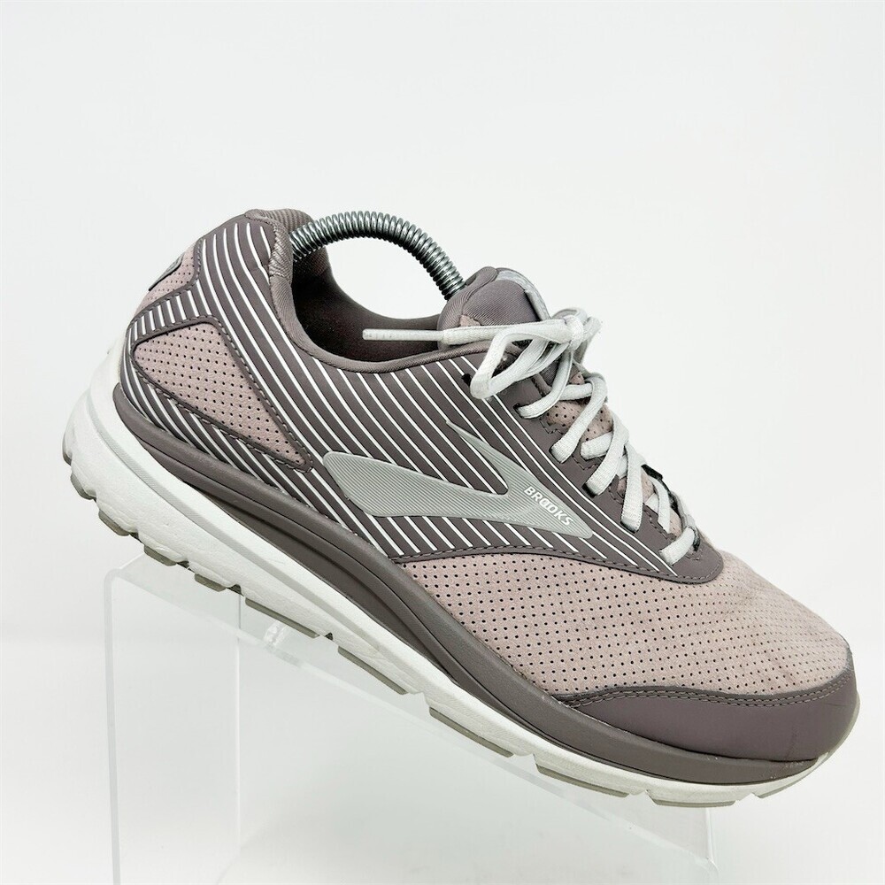Brooks Addiction Walker Womens Walking Shoes Gray Pink Lace Up Cushioned 11 Wide